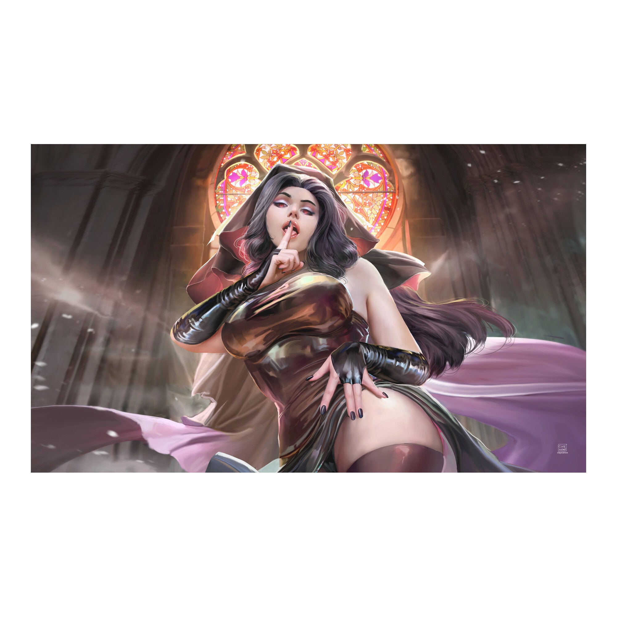 Sinner playmat by Clayscence on a white background