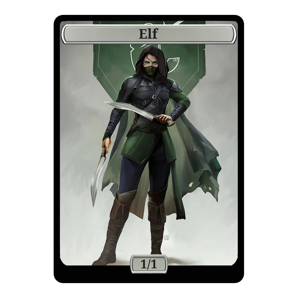 The green assassin — Replica — Title + P/T — Elf 1/1