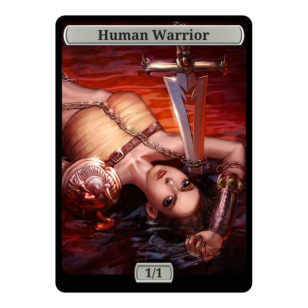 Cursed — Replica — Title + P/T — Human Warrior 1/1